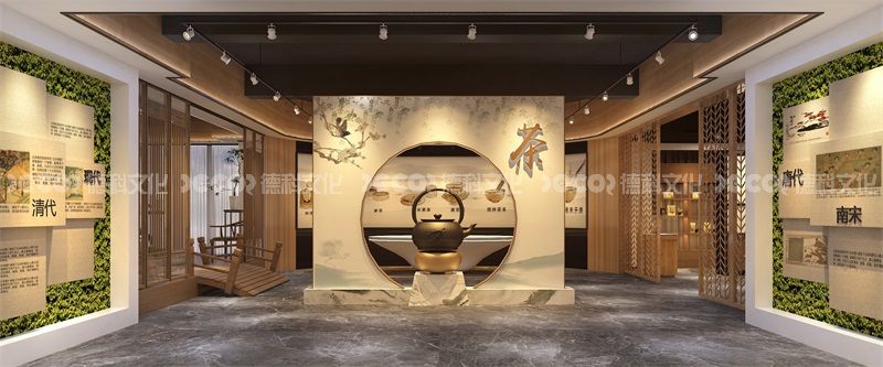 在茶文化展館設(shè)計中如何設(shè)計一個適合展示茶葉與農(nóng)業(yè)發(fā)展的結(jié)合的區(qū)域？